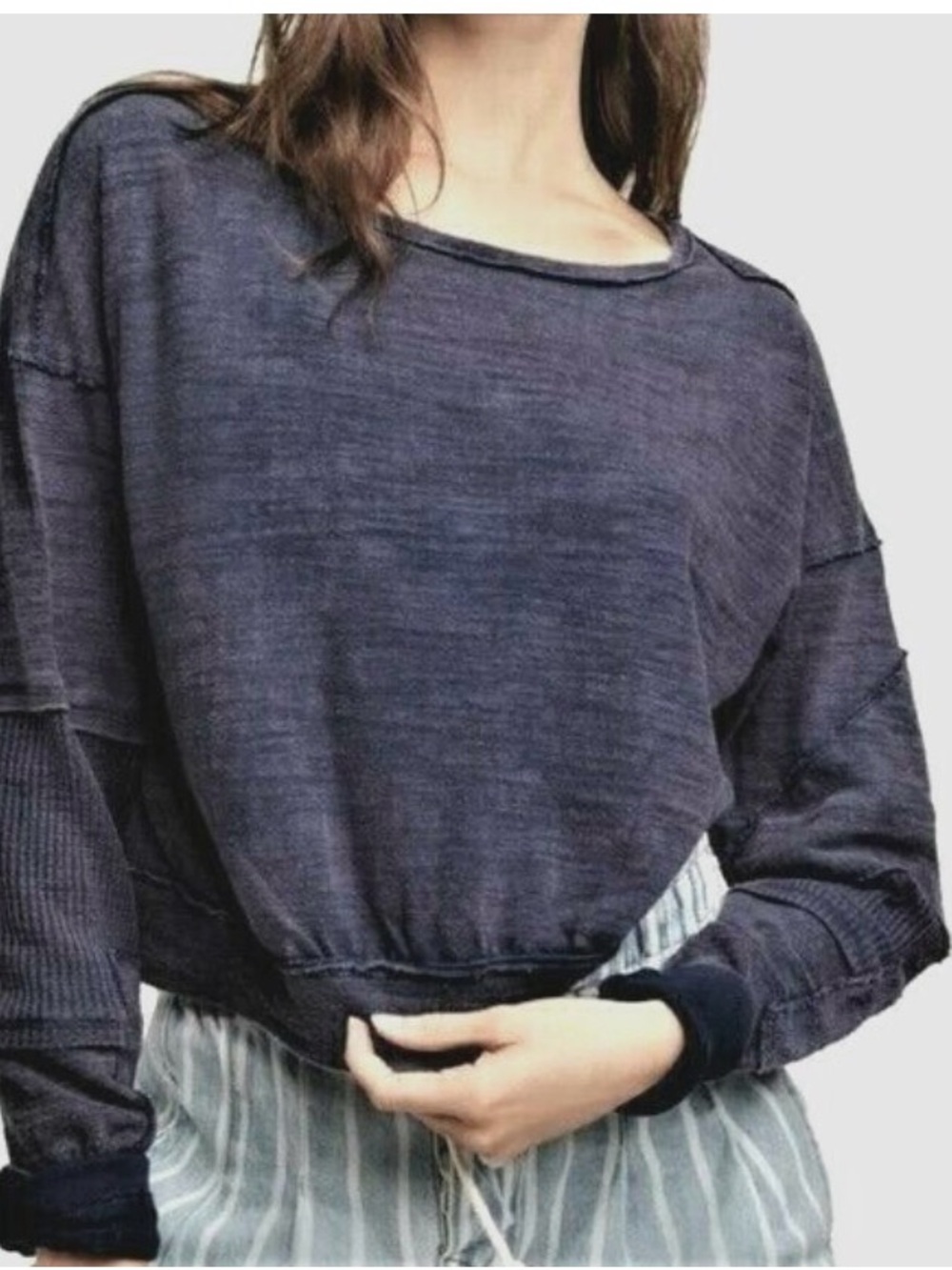 Free People NWT We the Free Vanguard 100% Cotton Sweatshirt Size M Retail $98